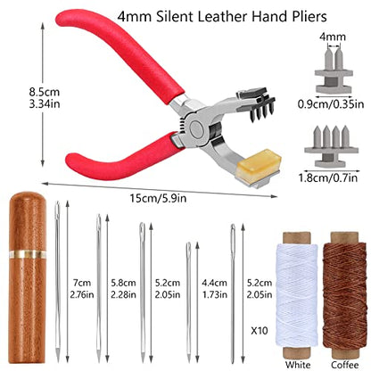 BUTUZE Leather Hole Punch,4mm Silent Rhombus Punch, Stitch Chisel -Red - color: Red