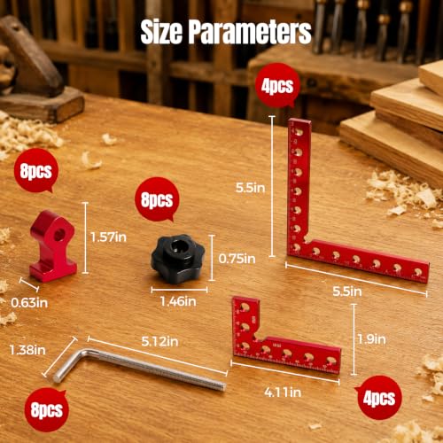 Corner Clamps for Woodworking - 8pc 90 Degree Clamp with Storage Box