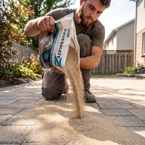 SRW Pavermate Z3 Polymeric Sand for Concrete Pavers and Stone Joints Up to 2 in — Haze Free, Rain Safe in 10 Minutes — 50 lb Bag (Tan)