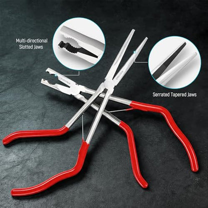 2-Piece Pistol Pliers Set, 11" Long Nose & 10" Long Pliers