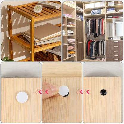 200 PCS White Self-Adhesive Screw Hole Stickers - size: 21mm