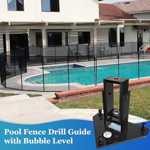 Pool Fence Drill Guide with Adjustable Angle & Built-in Bubble Level - Reinforced Stability for Concrete Drilling, Universal Application for Pool Fences & More