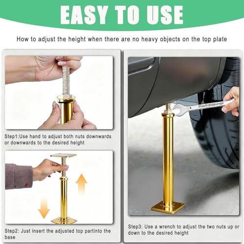 6 PCS House Floor Jacks Post Pole for Leveling, 12" - 16.5" Height Range, 6 ton Min and Max Height Capacity, House Floor Jacks Post Pole for Leveling
