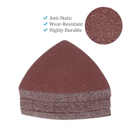30pcs Mouse Sander Detail Sandpaper 100Grit 3-1/8" Triangle - size: 100 grit