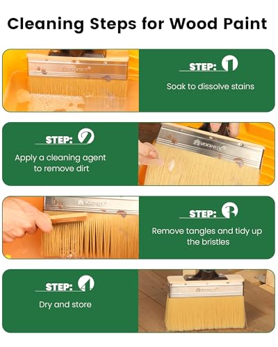 Voomey Deck Stain Brush 5 Pack – Threaded Long Handle Brush for Wood Deck, Fence Staining & Painting - size: 7.5inch(5pcs)
