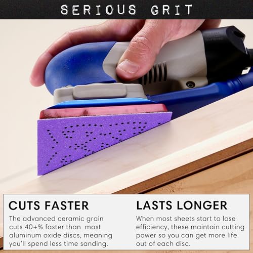 Serious Grit - 3x4 P150 Grit Ceramic Multi-Hole Sanding Sheets - 50 Pack - style: 150 Grit