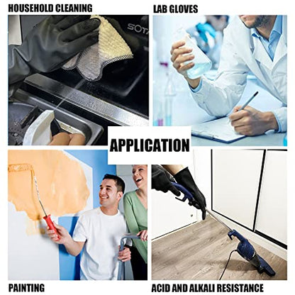 Chemical Resistant Latex Gloves, Cleaning Protective Safety Work - color: M/12.2''