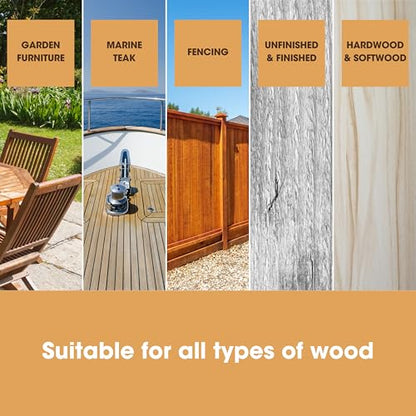 Furniture Clinic Teak Scrub, 100% Stainless Steel Scrubber to Refinish Wood