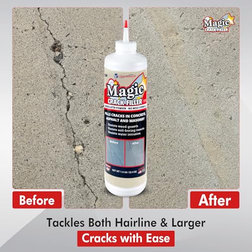 Tan 1.4 LB Magic Crack Filler Bottle, Tan - Easy, No-Mess Crack Repair for Concrete, Masonry & Asphalt - Durable & Weather-Resistant