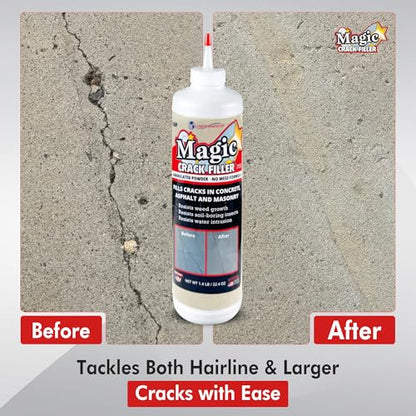 Tan 1.4 LB Magic Crack Filler Bottle, Tan - Easy, No-Mess Crack Repair for Concrete, Masonry & Asphalt - Durable & Weather-Resistant