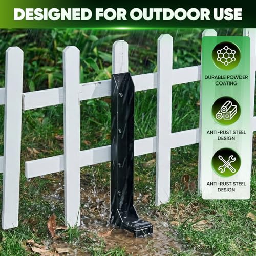 Sakerplus Fence Post Repair Kit, No-Dig Spike for 4x4/6x6 Posts, 2-Pack