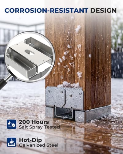 Actual 6x6 Post Base Deck Brackets for Porch, Pergola, Fence 4PCS