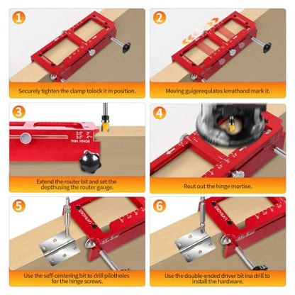 Door Hinge Jig, Door Hinge Template Kit, Door Lock & Latch Installation Kit