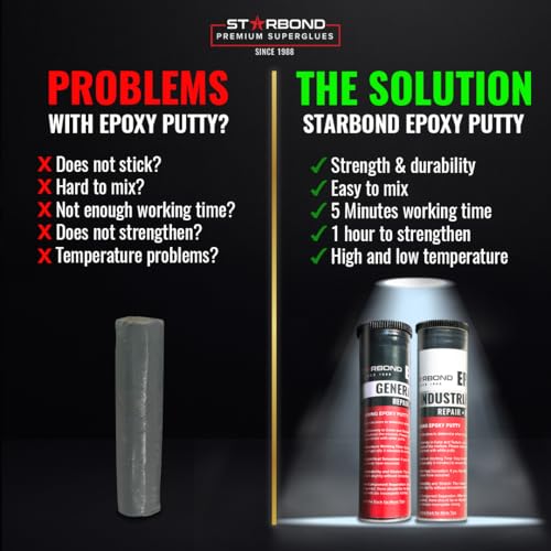 STARBOND Epoxy Putty Stick Bundle High-Temperature Resistance (White), General Purpose (Black), Best for Woodworking, Home, Plumbing, and Industrial Repairs, 2 oz - color: White and Black