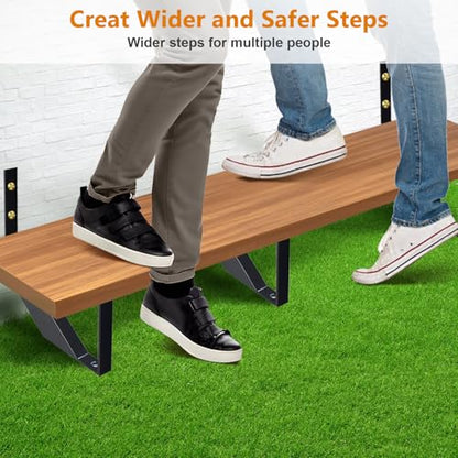 Heavy Duty Steel Stair Stringer 1 Step,12" Metal Stair Riser for Deck - size: 1 Step