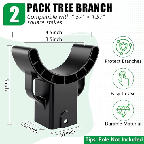 KJX 2 Pack Upgraded Tree Crutches, Fruit Tree Branch Supports - color: Black-2Pcs