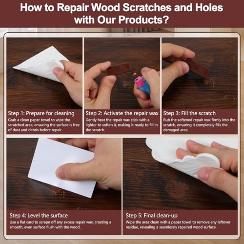Angoily Laminate Floor Repair Kit Floor Scratch Remover Wax 11 Pack - color: As Shown 1