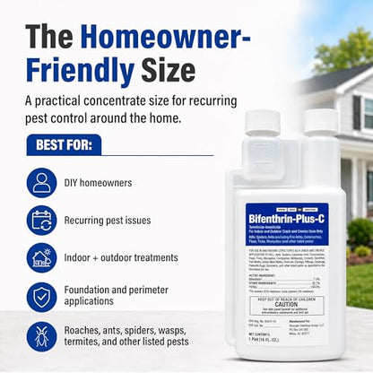 Bifenthrin Plus-C Insecticide, 16 oz, Roach Killer - size: 16 oz