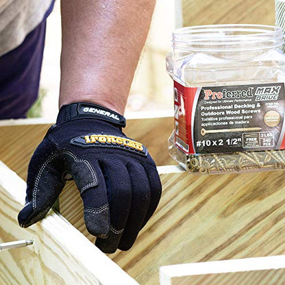 MAX Drive Professional Decking & Outdoors Wood Screws, Bronze SKT® Coating - 1500 Hour Salt Spray, #10 X 2-1/2",6 Lobe 25 Drive (240pcs with 1 Bit in Jar) Model Number: V56101 - size: #10 X 2-1/2", style: Bronze SKT Coating