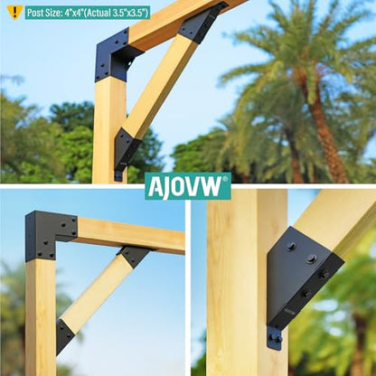 8Pcs 45 Degree Pergola Angle Support Brackets, 2x4 Wood Connector - size: 2"×4"-A