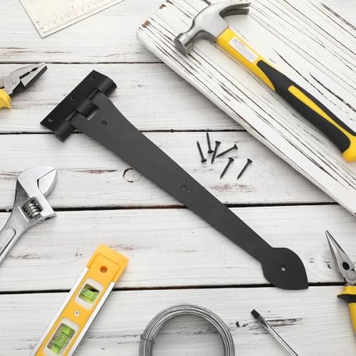 2 Pack 15" Heavy Duty T Strap Hinges with Screw, Classic Style