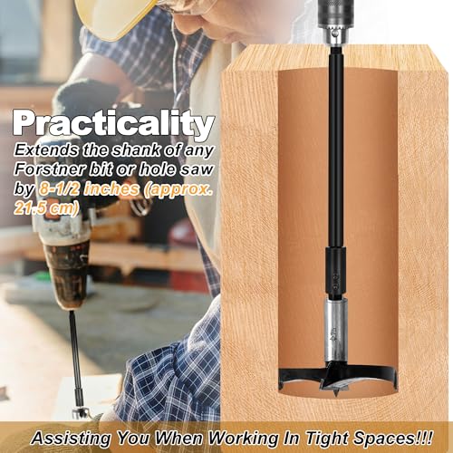 10 Inch Forstner Drill Bit Extension for 3/8" Hex Shank - size: 10" for 3/8" Hex Shank