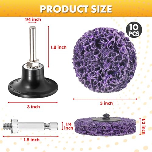 Quick Sanding Discs Stripper Abrasive Wheel for Drill (3INCH-10Pack) - style: 3INCH-10Pack