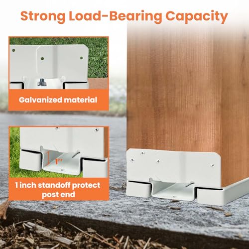 8x8 Post Base for Concrete Heavy Duty White E-Coated 4PCS - color: White