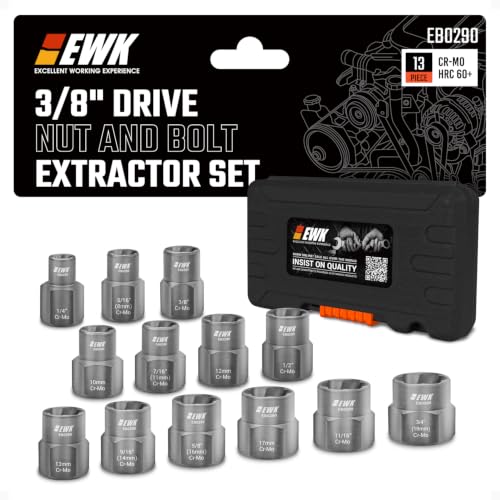 EWK 13-Piece Nut and Bolt Extractor Set, 3/8" Drive - style: 13-Piece Bolt Extractor Set
