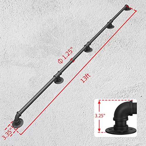 Wall Handrail 13FT/400CM,Pipe Staircase Handrail - size: 13 Feet