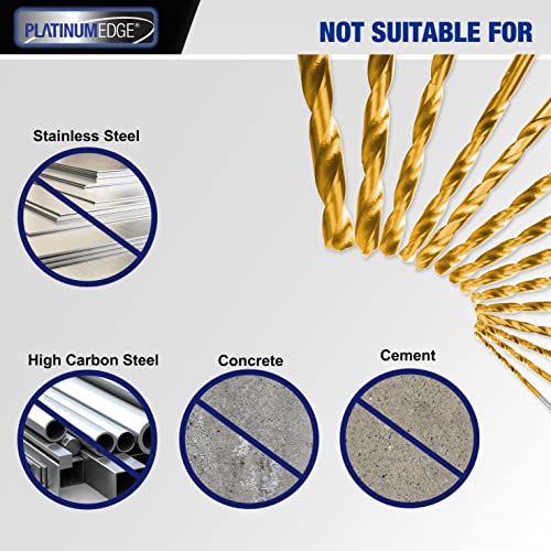 276pc Titanium Twist Drill Bit Set with S2 Bits 135° Tip High Speed Steel, Size from 1/16" up to 1/2", Ideal in Wood Cast Iron Aluminum Alloy Plastic Fiberglass, Clear Lid Case - size: SAE 276 Pieces Drill Bit Set 135°