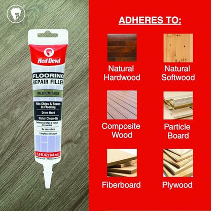 Red Devil 056050 Flooring Repair Filler, 5 oz., Medium Gray, 1 Pack - color: Medium Gray, size: Pack of 1