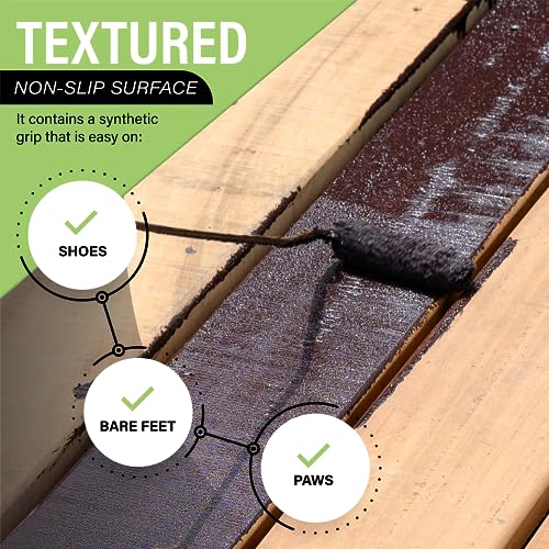 Dura Grip Anti-Slip Paint for Concrete, Wood, Tile and Metal – Non-Skid Coating for Floor, Decking and Ramps – Quart (Black) - color: Black