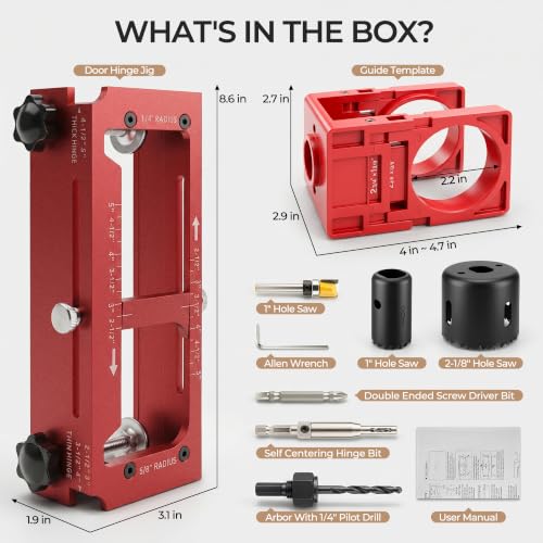 Door Hinge Jig & Lock Installation Kit, Aluminum Alloy Jig