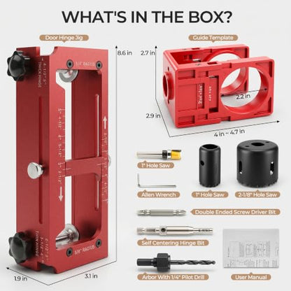 Door Hinge Jig & Lock Installation Kit, Aluminum Alloy Jig