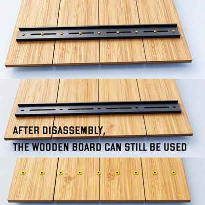 C Channel Steel Support Metal Support Bracing Hidden C Bracket for Table Top Live Edge Slab Woodworking, Black Coat Finish, 6 Holes (4 Pack, 24 Inch) - size: 24 Inch, style: 4 PACK