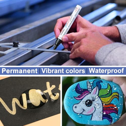 Overseas Light Blue Paint Pens Permanent Markers, 2 Oil Based Makrers - color: Light Blue