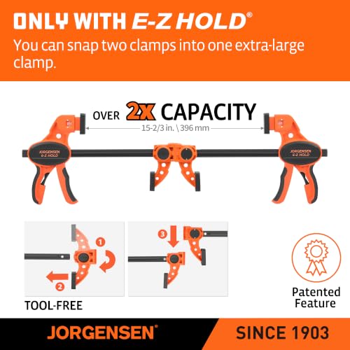 Jorgensen E-Z Hold 2-Pack 6" 300LBS Load Indicator Woodworking Bar Clamps - size: 6 inch