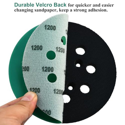 5-Inch 8-Hole Wet Dry Sanding Discs 1200 Grit Sandpaper, 50-Pack - style: 1200 Grit, 50 Pack