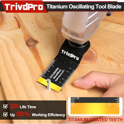 Oscillating Tool Blade Multitool Blades - TrivdPro 50pcs Multi Tool Blades Kits Oscillating Saw Blades for Metal Wood Plastic, Oscillator Blades for Multi Tool Fits Dewalt Milwaukee Ryobi Fein Bosch