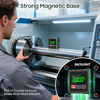 Digital Angle Finder Magnetic Digital Level with Laser Angle Gauge for Table Saw&Woodworking, LCD Display Level Box Measuring Tool, Electronic Laser Backlight Inclinometer for Construction, Machinery