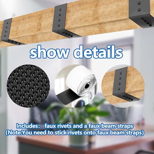 5ft Faux Wood Beam Strap, Flexible Beams Gap Hiding Strap, Metal Look Strap - size: 1.57"width