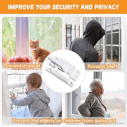 4 Pack Sliding Window Sash Locks for Single-Hung and Double-Hung Windows - color: White-4Set
