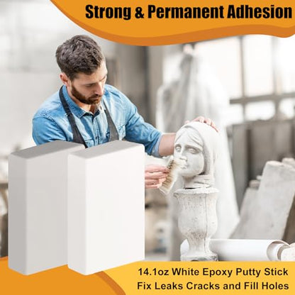 14.1oz Epoxy Putty, High Strength 2 Part White Epoxy Sculpt Clay Stick