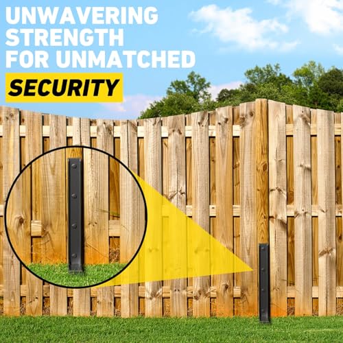 BAVNNRO 8PCS Fence Post Repair Kit, Heavy Duty Fence Post Repair Stakes, Anchor Ground Spike for Fix Broken Wooden Support - style: 8PCS