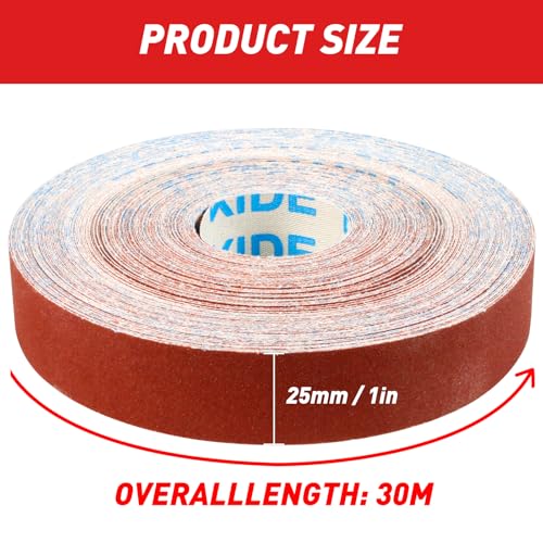 Emery Cloth Roll 320 Grit 1" x 98' for Metal & Wood - size: 320 Grit