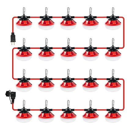 LED Construction Light, Christmas String Lights,200FT,2Prong - size: 200FT 2 Prong (Red)