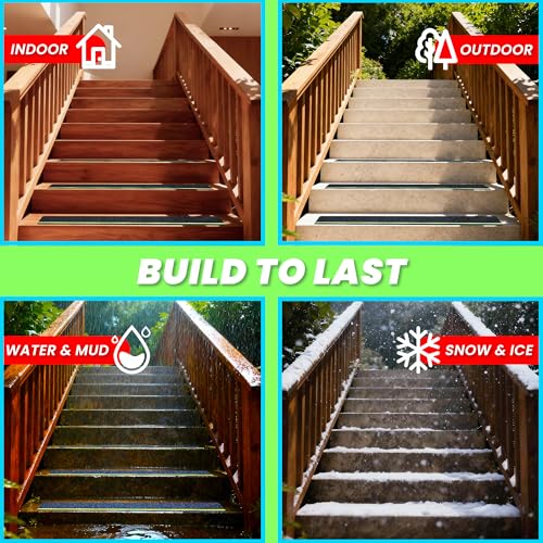 LifeGrip Anti Slip Traction Treads 4"x28" 10-Pack Glow in Dark Green Stripe - color: Glow, size: 4" x 28"