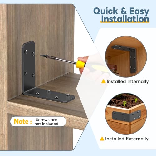 3"×3"×1.2" L Bracket for Wood, 90 Degree Angle Bracket, Black-8PCS - color: Black-8PCS