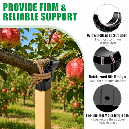 KJX 8 Pack Upgraded Tree Crutches, Fruit Tree Branch Supports - color: Black-8Pcs